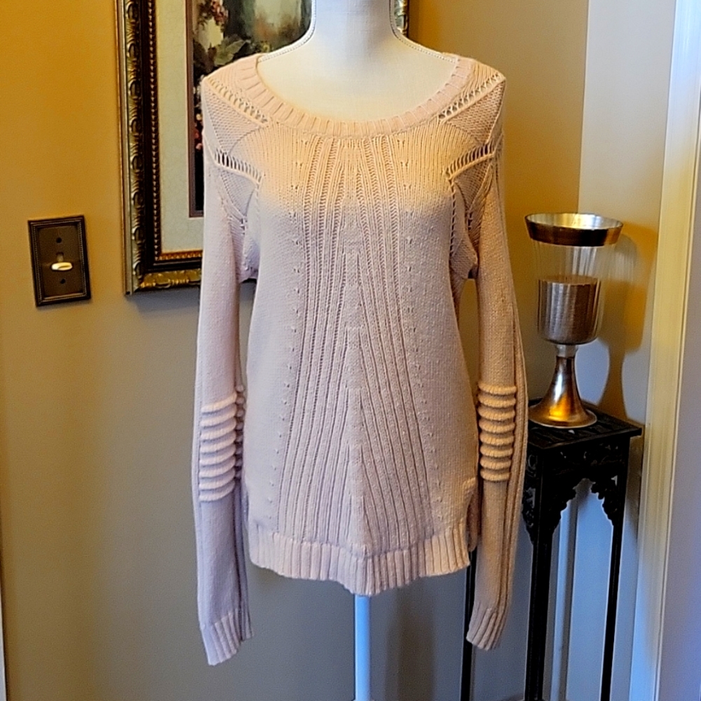 Sam Edelman light pink long pullover wool/angora long sleeve sweater Large …EUC